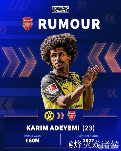 阿森纳有意明夏引进阿德耶米，多特恐面临人员流失风险