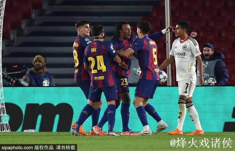 后卫双响助力，巴萨2-1力克法兰克福
